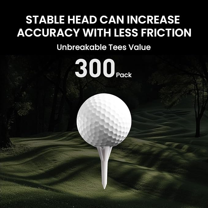 Golf Tees Plastic 1 1/2 inch Value 300 600 Pack, Upgrade More Unbreakable Bulk - Image 2