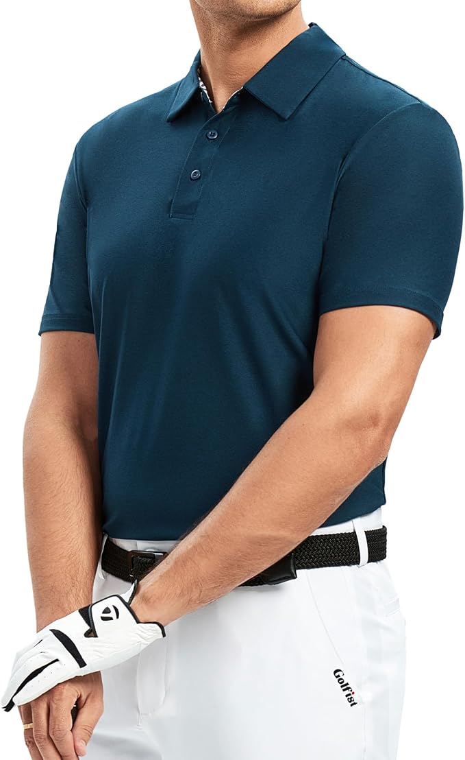 Alex Vando Mens Golf Shirt Moisture Wicking Quick-Dry Short Sleeve Casual Polo - Image 3