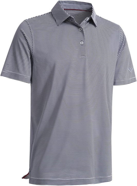 Golf Shirts for Men Dry Fit Short Sleeve Print Performance Moisture Wicking Polo Shirt