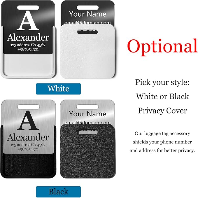 Customized Stainless Steel Luggage Tags: Personalize Your Suitcases, and Bags - Image 3