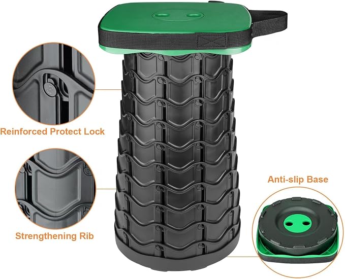 Boreeman Upgraded Collapsible Stool, Square Portable Stool, Lightweight Yet - Image 4
