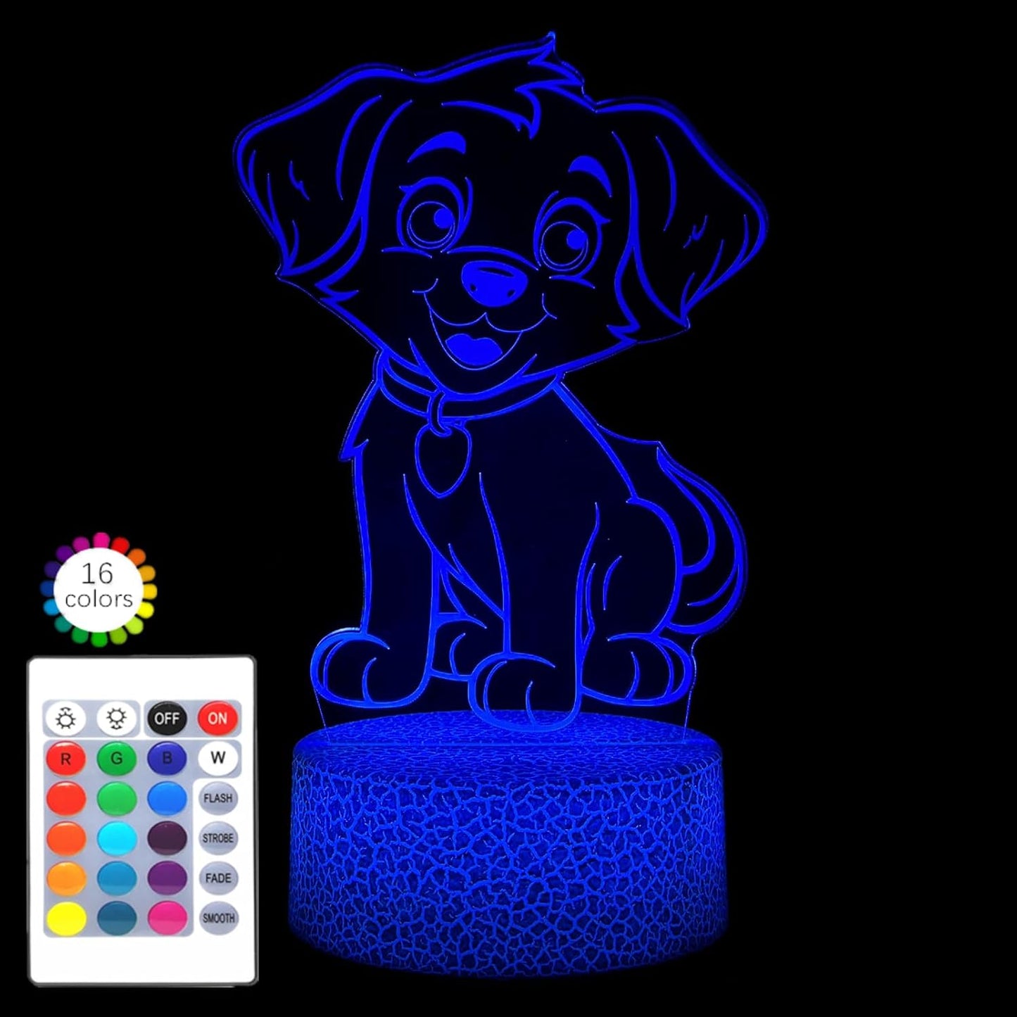i-CHONY Dog Night Light for Kids,16 Colors Change Cute Puppy Lamp with Remote Control,Smart Touch,USB Cable,Bedroom Bedside Lamp,Dimmable Dog Toys for Kids Boys Girls Christmas Birthday Gift
