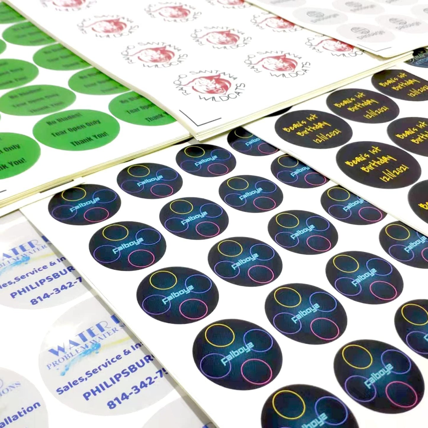 Custom 100-500 Stickers with Any Image Logo and Text. Oval, 5x4 Inch Labels for Business Logo, Thank You Notes