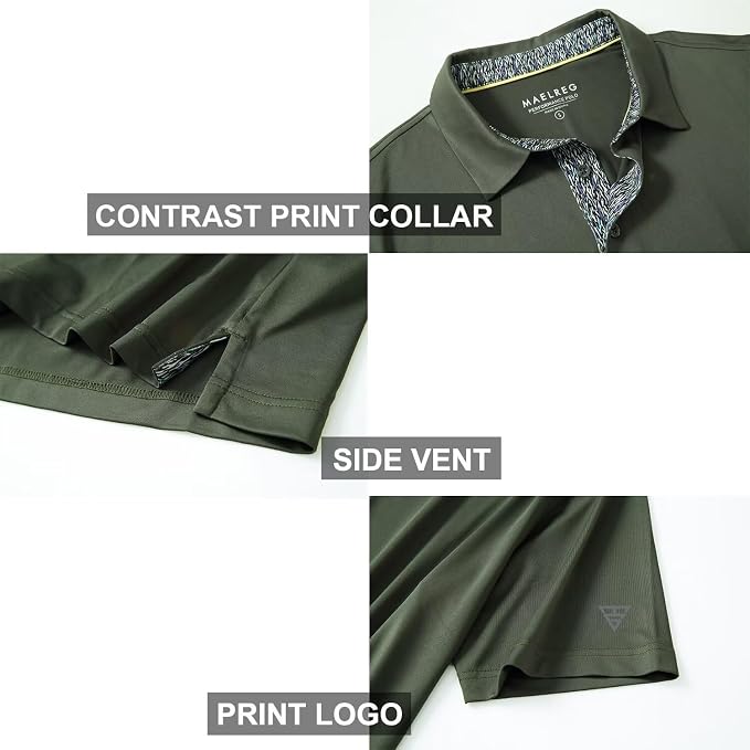 Mens Polo Shirts Short and Long Sleeve Casual Solid Stylish Dry Fit Performance - Image 4
