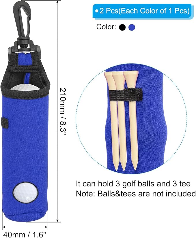 PATIKIL Golf Ball Carry Bag, Golf Tee Holders Pouch Portable Neoprene Golf Ball - Image 2