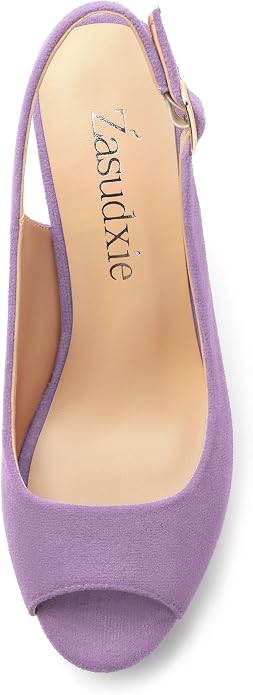 Womens Wedge Platform Sandals Peep Open Toe Slingback Buckle High Heel Dress - Image 3