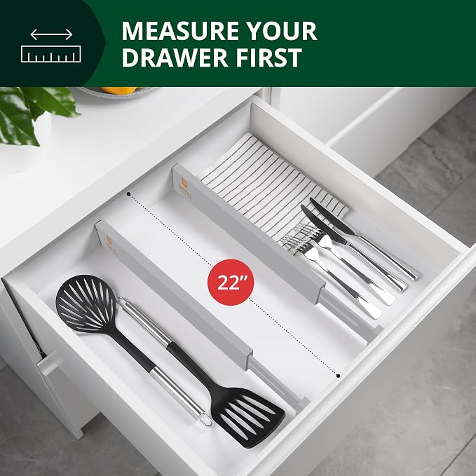 ROYAL CRAFT WOOD Adjustable Bamboo Drawer Dividers Organizers - Image 6