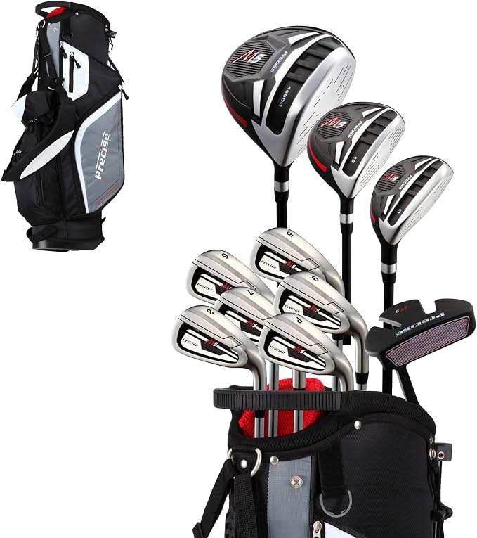 Precise M5 Men’s Golf Set – Driver, 5-PW Irons, Stand Bag and 3 Headcovers by PreciseGolf