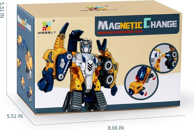 MIEBELY Toddler Robot Construction Vehicles Set – 5Pcs Transforming Robots - Image 7