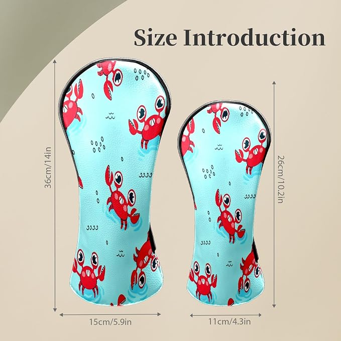Premium Leather Golf Club Headcovers, Mango Pattern Fits Driver Hybrid Fairway - Image 3