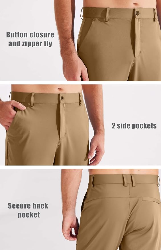 Libin Men's Golf Pants Joggers Lightweight 3 Pockets Slim Fit Soft Stretchy - Image 3