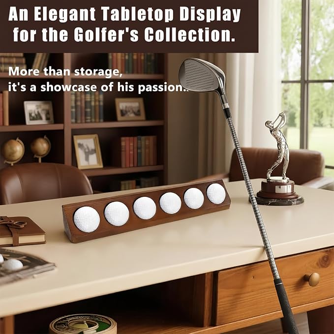Wooden Golf Ball Display Case 1 Pack, Golf Ball Holder Display - Image 7