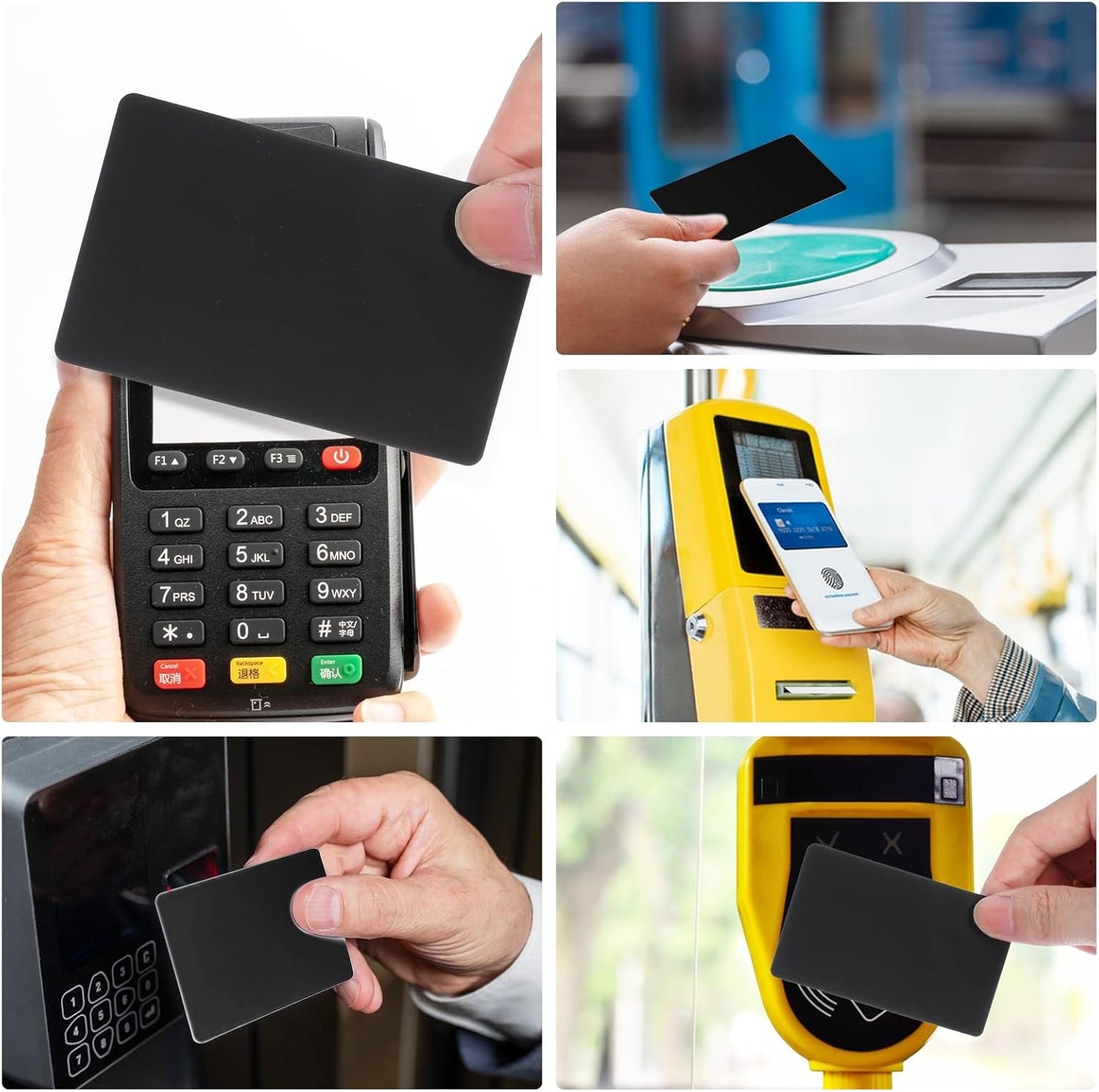 20pcs NFC Cards Rewritable NFC Tags NTAG 215 PVC Cards Blank Easy Convenient Programmable NFC Business Card Chip 504 Bytes Memory NFC Tag Compatible with All NFC Enabled Black