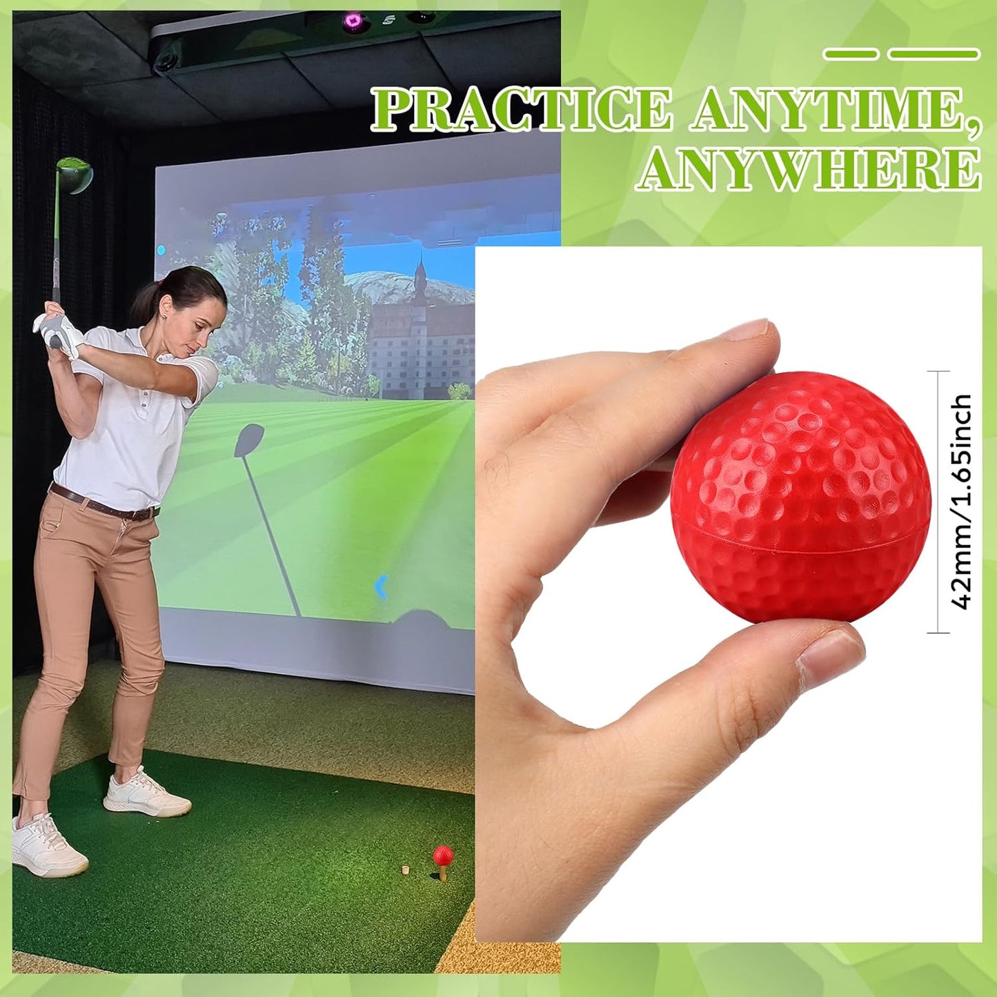 12 Pcs Foam Golf Practice Balls Soft Foam Balls for Golf Practice Realistic Feel and Flight Sport Training