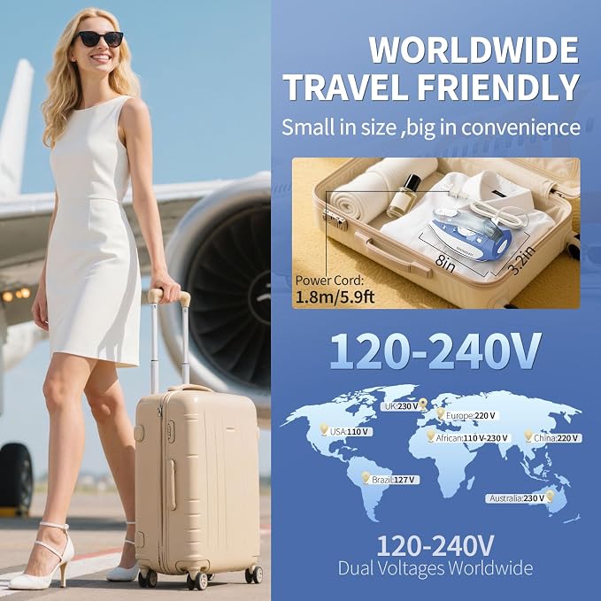 1100W Mini Travel Iron with Steam - Image 2