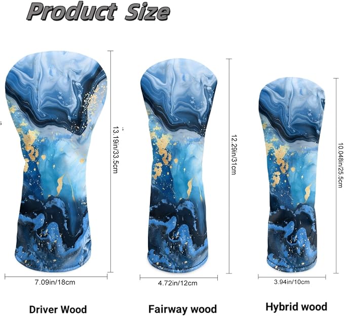 Golf Club Head Covers for Club Protective, Waterproof PU Leather Driver Fairway - Image 7