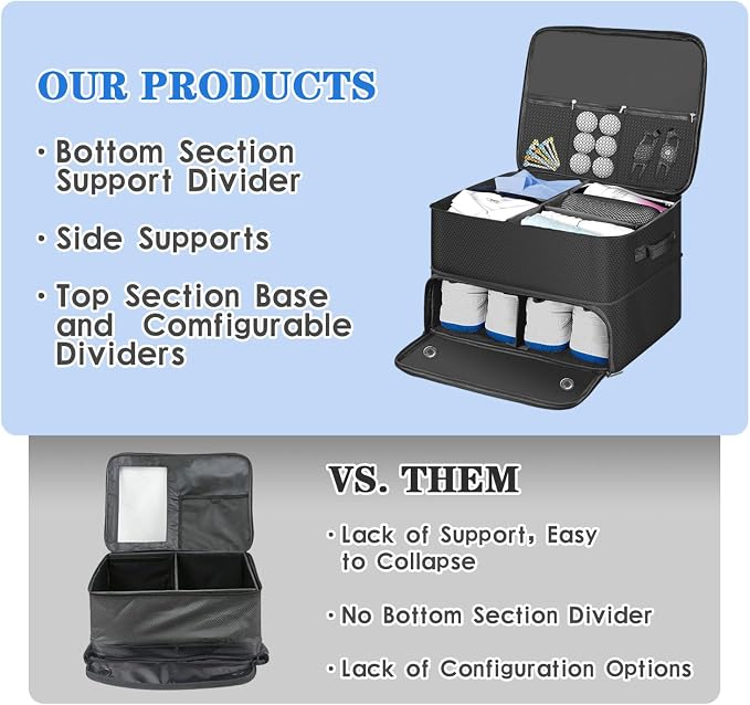 Golf Trunk Organizer for Car, Foldable Golf Storage Box - Image 6