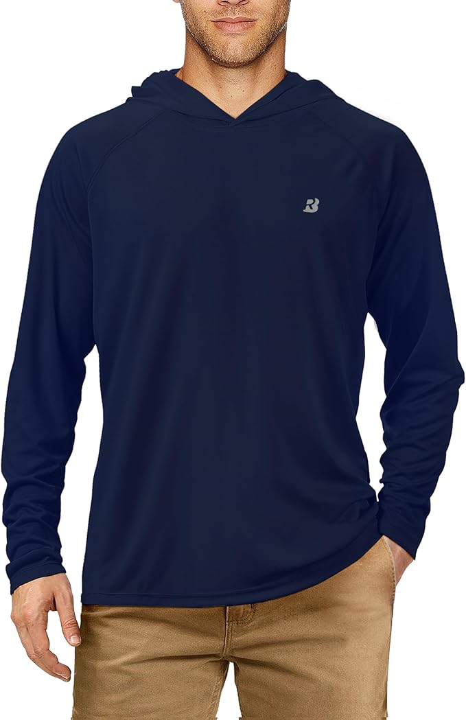 Roadbox UPF 50+ Fishing Shirts for Men, Long Sleeve UV Sun Protection Hoodie by Roadbox