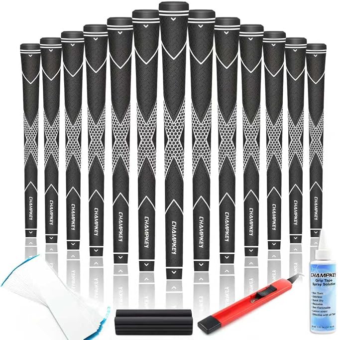CHAMPKEY Premium Rubber Golf Grips 13 Pack | High Traction and Feedback Rubber by ++Champkey