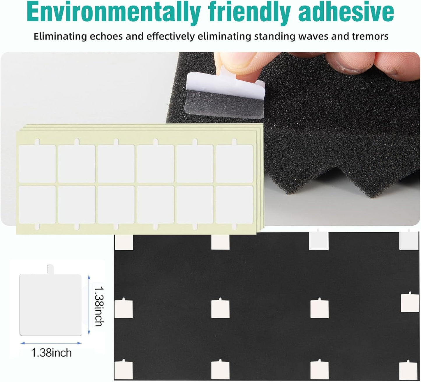 2 Pack Black Acoustic Foam Panels,48x24x2 Inch Sound Proof ,High Density Soundproof Wall Panels,Fireproof Cancelling Foam Studio (Black, 2 PCS)