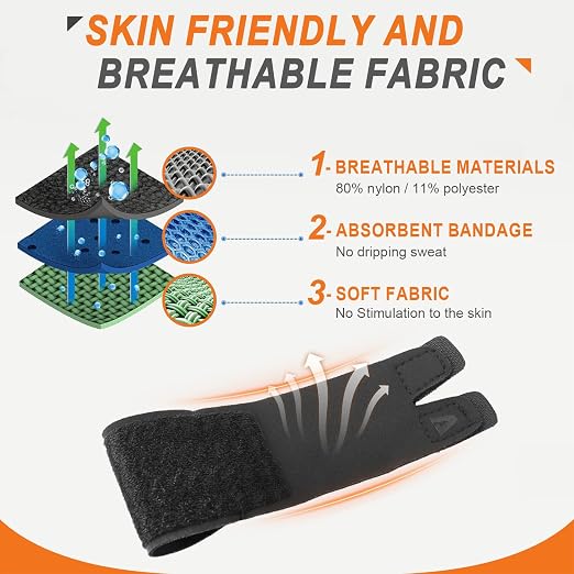 2PCS Finger Splints Finger Sleeves Protectors, Compression Elastic Adjustable - Image 5