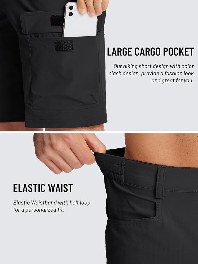 TACVASEN Men's Summer Outdoor Shorts Quick Dry Cargo Casual Work Hiking Shorts - Image 4