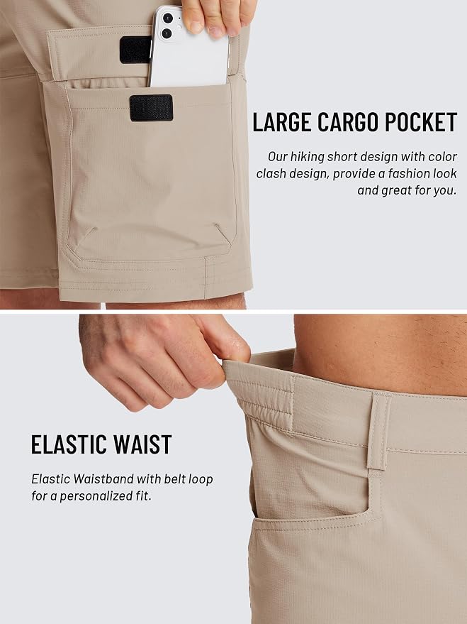 TACVASEN Men's Summer Outdoor Shorts Quick Dry Cargo Casual Work Hiking Shorts - Image 4