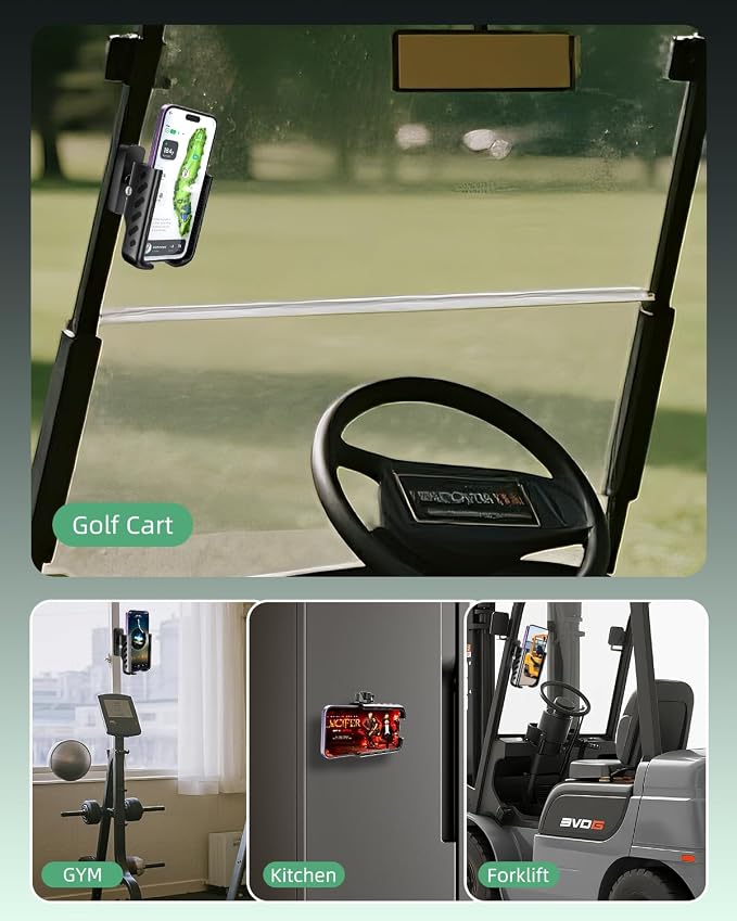 Golf Cart Phone Holder, 360° Adjustable Universal Golf Magnetic Phone Mount - Image 8