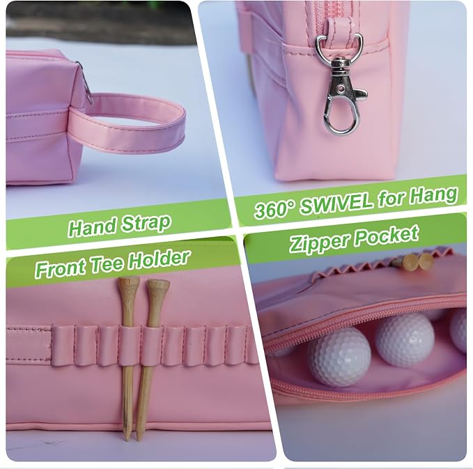 Golf Ball Pouch Bag, Zipper Golf Accessory Bag, Golf Accessory Holder Pouch - Image 3