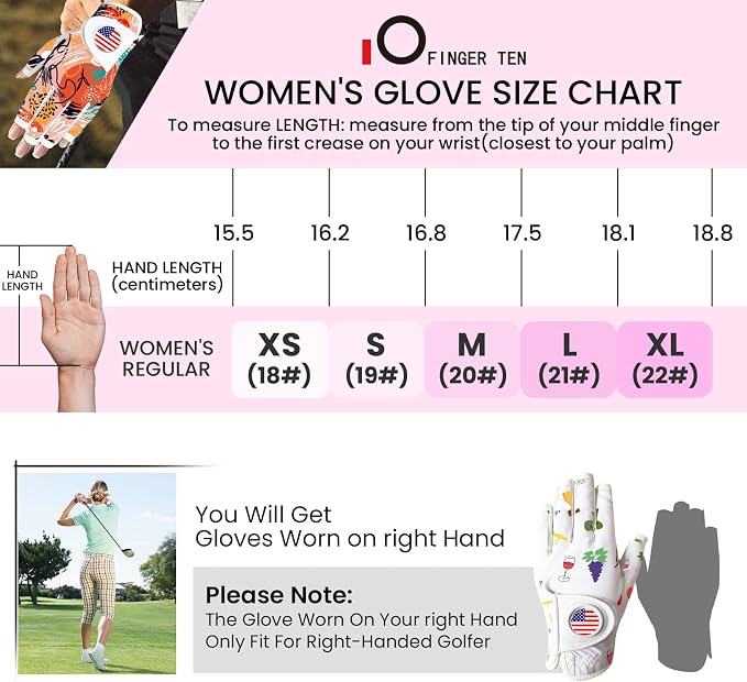 Golf Gloves Women with Ball Marker 2 Pack, Right Handed Golfer Left Hand - Image 6