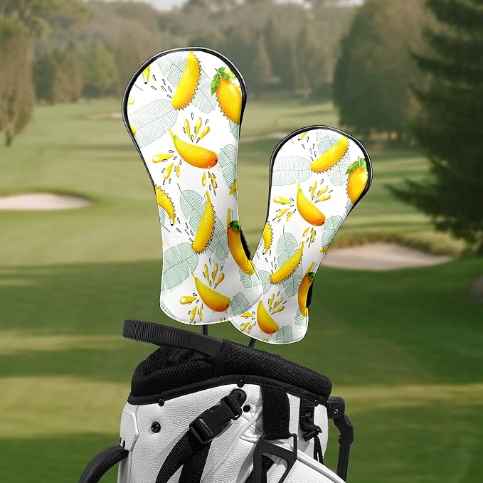 Premium Leather Golf Club Headcovers, Mango Pattern Fits Driver Hybrid Fairway - Image 6