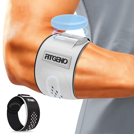 Fit Geno Elbow Brace for Tennis & Golfer's Elbow: Adjustable Elbow Strap for by FitGeno