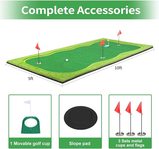 Golf Putting Green, Professional Large Practice Putting Mat - Image 5