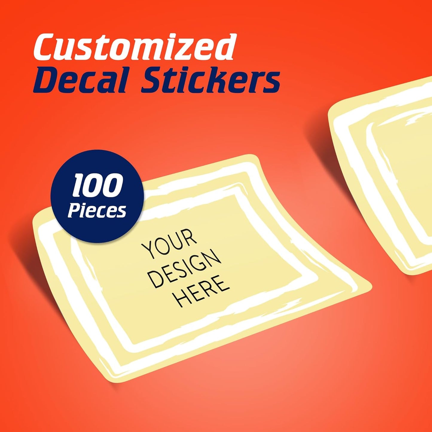 100 Custom Vinyl Stickers - Upload Your own Image, Text, Design, Logo - Personalized Logo Labels for Handmade, Packaging, Bottle, Jars, Candle, Brand Stickers (Lemon Swirls, 5x3)