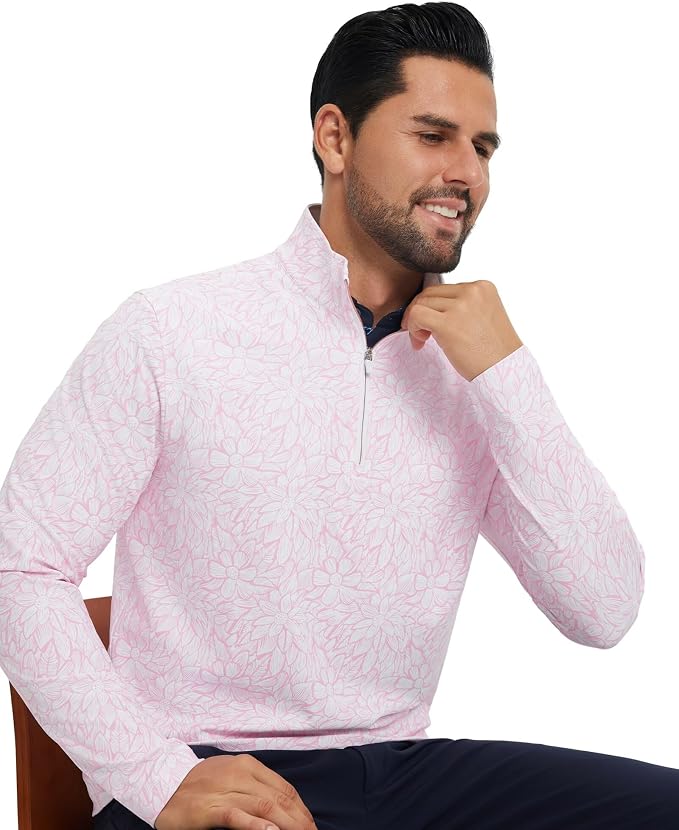 M MAELREG Quarter Zip Golf Pullover Men Dry Fit Long Sleeve Performance Wicking - Image 6