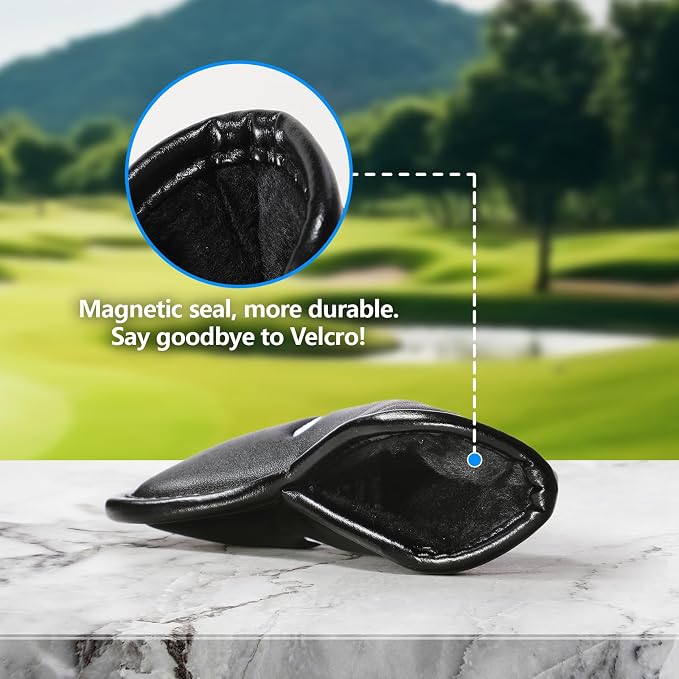 Premium Leather Golf Club Covers -Double-Sided Embroidered Golf Iron Covers - Image 6