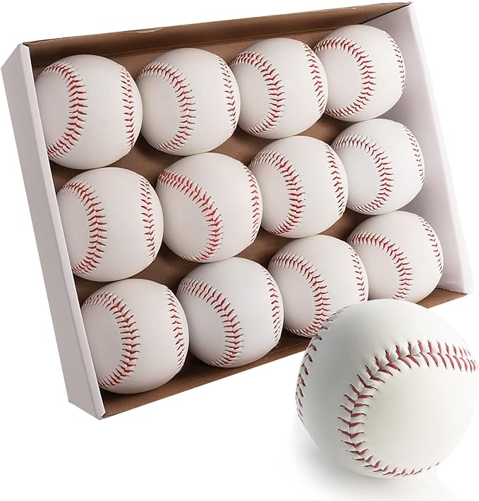 GKK Baseball 12 Pack Balls Training Baseballs 9 inch TeeBall Safety Baseballs - Image 2