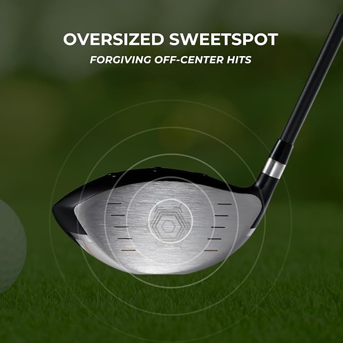 Titanium Driver Golf Club, Loft Lightweight Graphite Shaft, Oversized Sweet Spot - Image 3