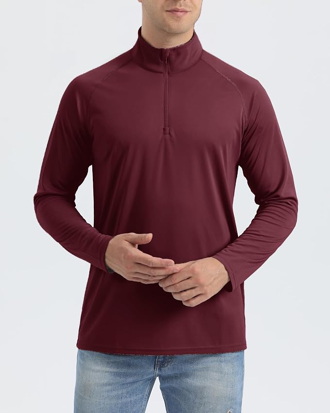 Boladeci Men's UPF 50+ Sun Shirts 1/4 Zip Long Sleeve SPF UV Protection - Image 2