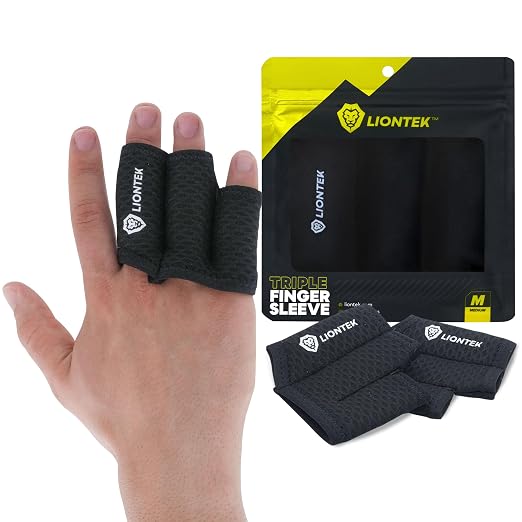 LIONTEK Triple Flow Finger Sleeve V3 Pair — Joint Support & Compression by LIONTEK