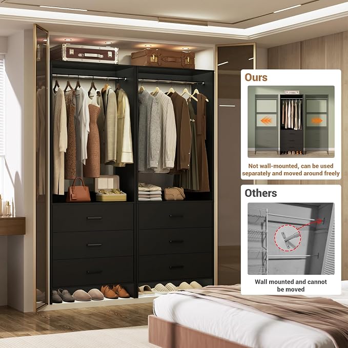 Aheaplus Closet System Closet Organizer, Wood Closet Organizer System, Walk-in - Image 2