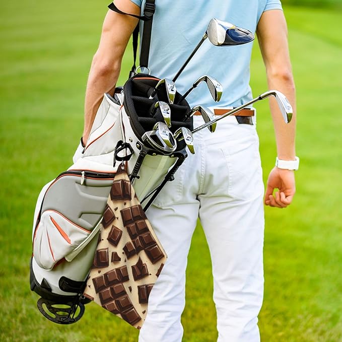 Chocolate Golf Towel Waffle Microfiber - Image 5