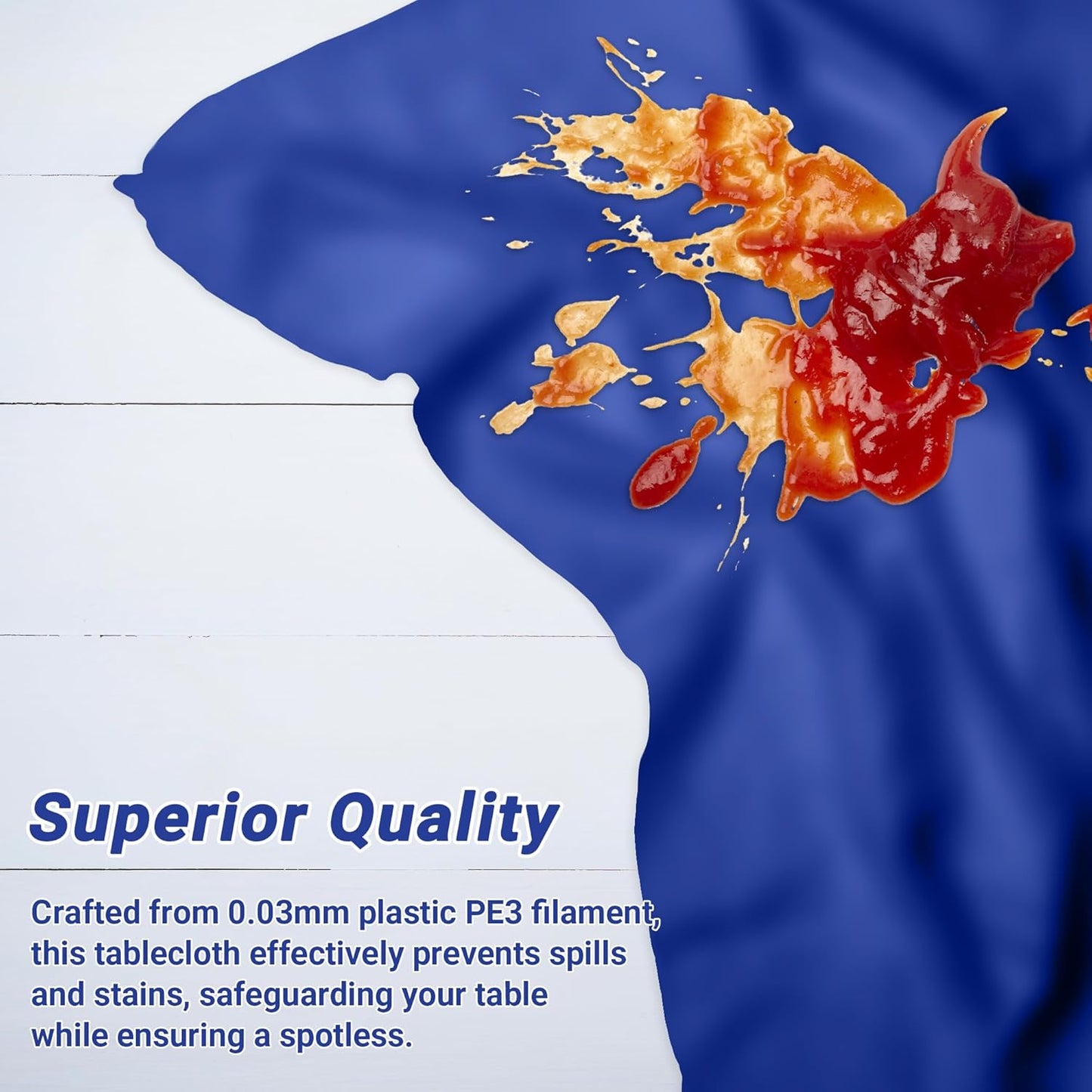 12 PCS Waterproof Plastic Table Cloth, Blue Rectangle Disposable Table Cover, Table Cloth Rectangle Table, 54 X 108 IN Wrinkle-Resistant Smooth Tablecloth for Parties Weddings Picnics Decorations