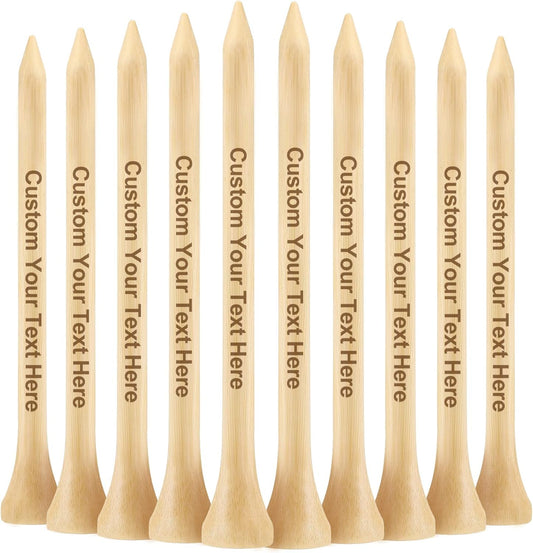 50-500 PCS Personalized Golf Tees in A Pouch, Custom Golf Tees Bulk with Your Name, Text, Logo, Wood Golf Tees 3 1/4" Inch Size, Personalized Golf Gift, and Party Favors
