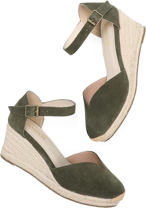 Platform Wedges Sandals for Women, Ankle-Strap, Cap Toe, Summer Espadrilles - Image 6
