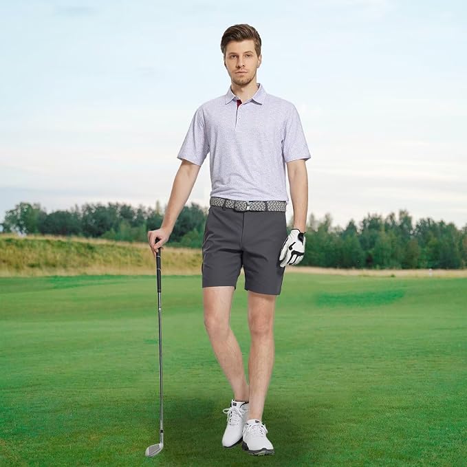 M MAELREG Mens Golf Shirt Short Sleeve Dry Fit Print Moisture Wicking - Image 2