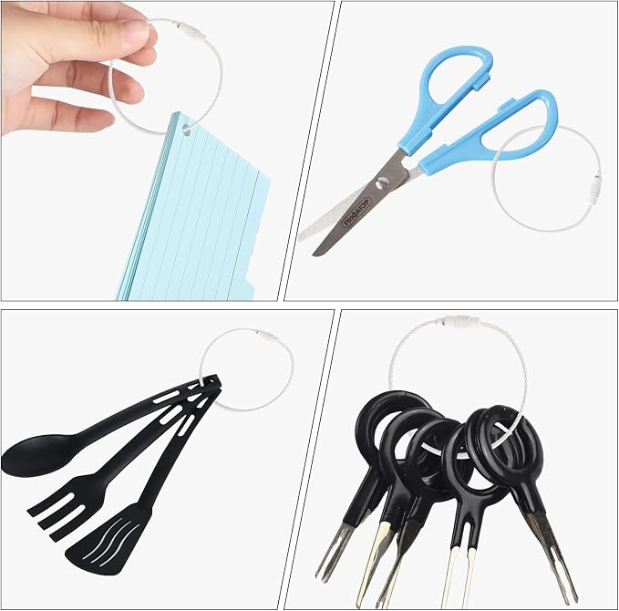 20pcs Stainless Steel Wire Keychains Aircraft Cable Cable Key Ring - Image 6