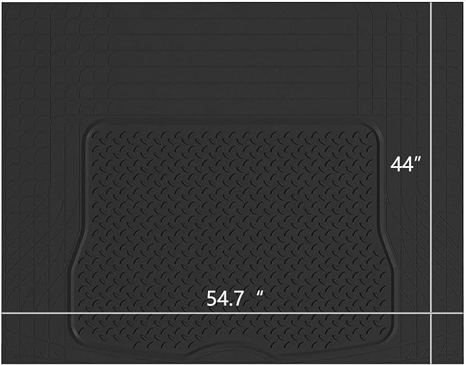 PIC AUTO Heavy Duty Rubber Trunk Cargo Liner Floor Mats, Trimmable to Fit by PICAUTO