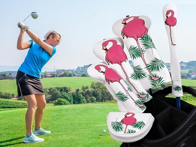 Craftsman Golf Flamingo White Golf Driver Fairway Wood Hybrid Putter Headcover - Image 2