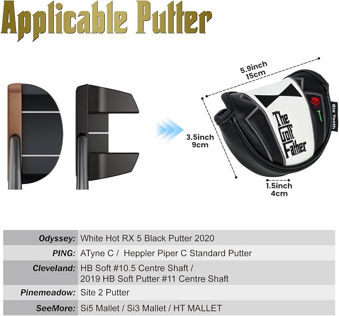 The Golf Father Golf Club Covers, Driver Fairway Hybrid Headcover, Funny Putter - Image 3